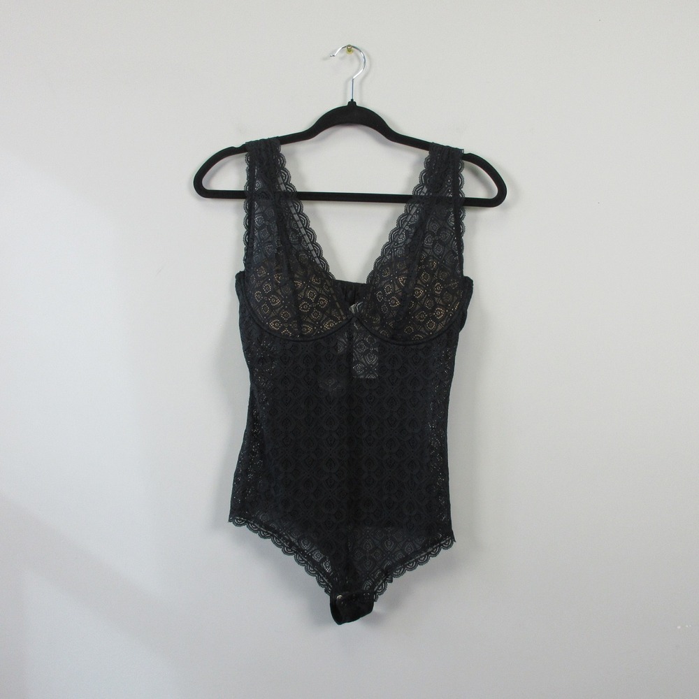 Intimissimi Eleonora Lace Bodysuit 38B Black Lingerie Adjustable Straps Sexy 120
